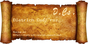 Dietrich Csörsz névjegykártya